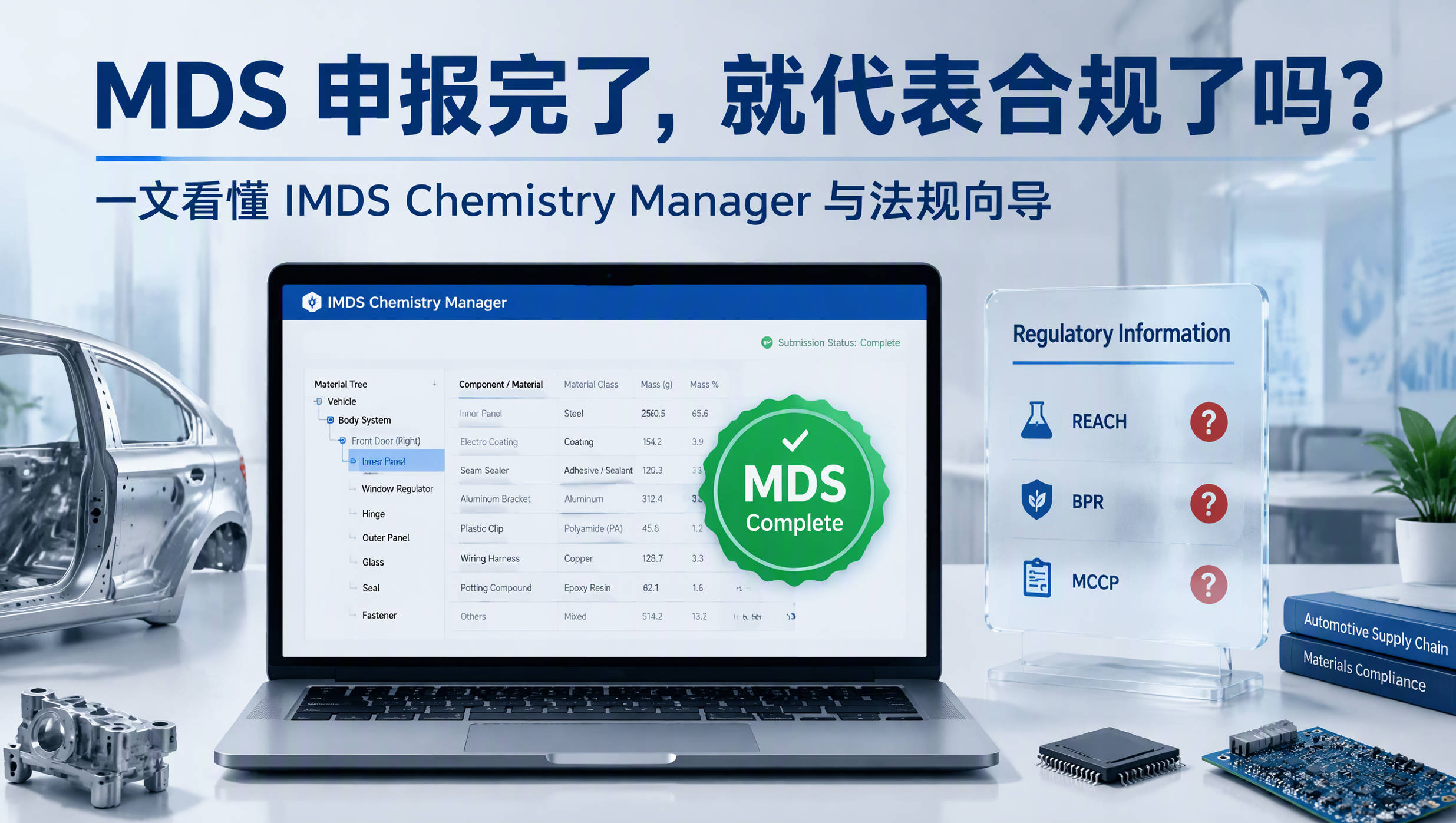 MDS 申报完了，就代表合规了吗？一文看懂 IMDS Chemistry Manager 与法规向导