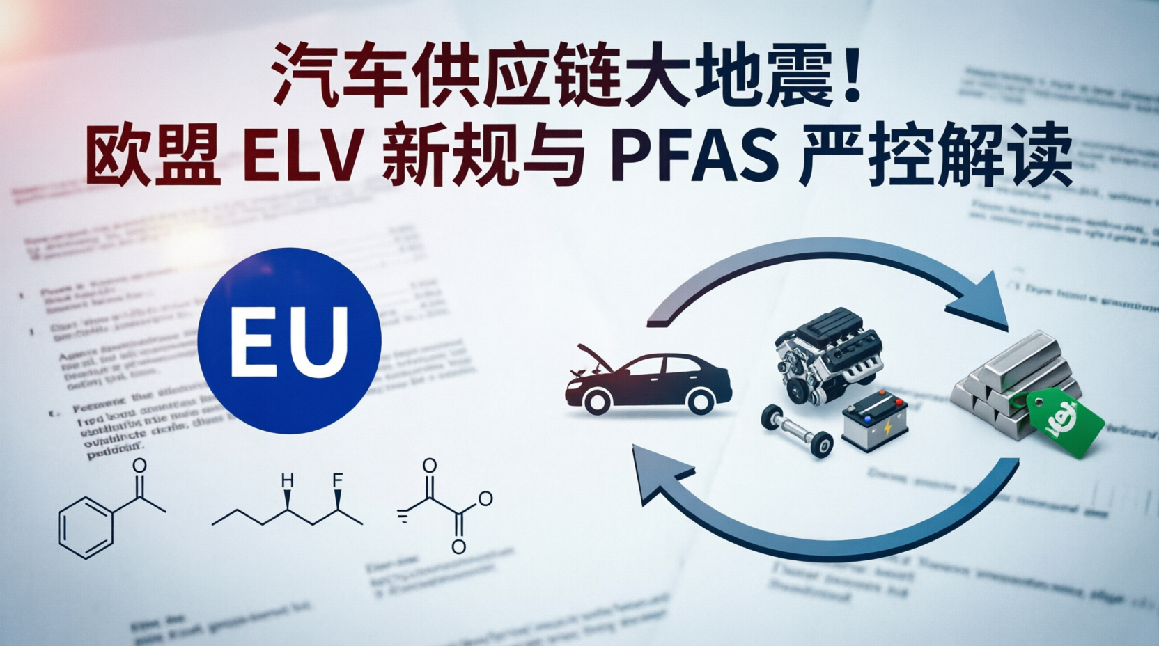【法规前沿】欧盟 ELV 新规草案与 PFAS 限制令来袭！汽车供应链如何从容应对？