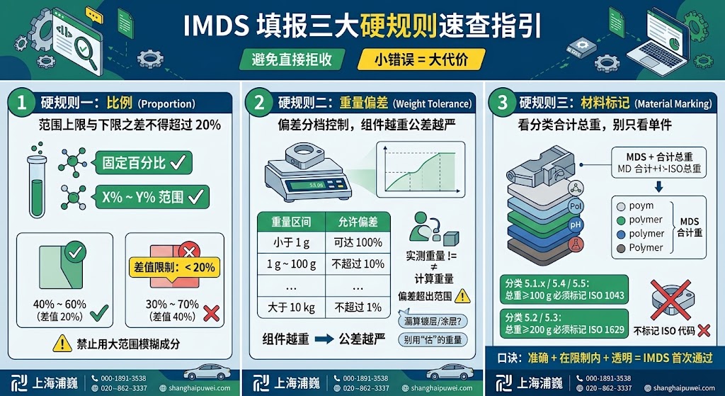 IMDS 总被退回？比例、重量、材料标记这三大硬规则先过一遍